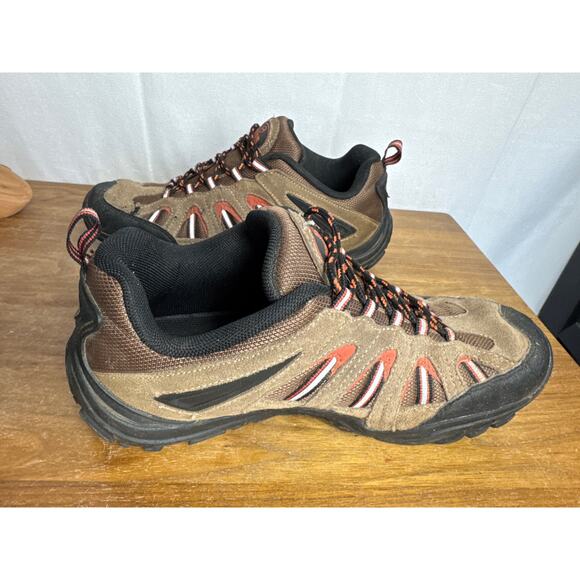 Magellan Prowler Hiking Shoes Mens 8 Waterproof Brown Orange GUC Lace Up Low Top - Picture 3 of 10